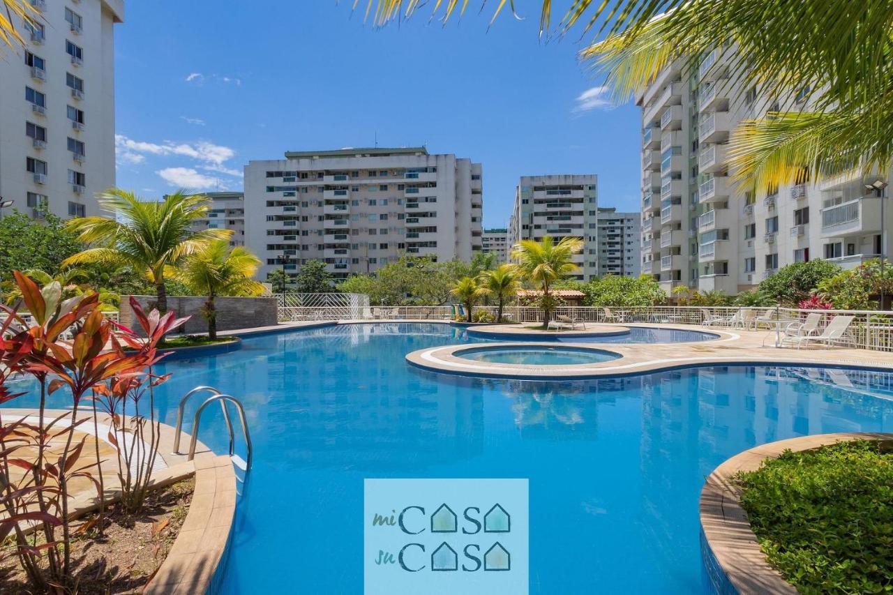 2 Quartos Com Varanda A 300M Riocentro Wi-Fi 120Mbps E Cozinha Completa - Condominio Com Piscina, Estacionamento, Portaria 24H E Parquinho Infantil - Apartamento Indicado Para Grupos, Hospedes A Trabalho E Criancas Rio de Janeiro Kültér fotó